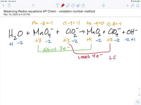 Balancing Redox Equations using the Oxidation Number Method AP Chem