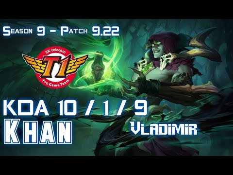 SKT T1 Khan VLADIMIR vs JAYCE Top - Patch 9.22 KR Ranked