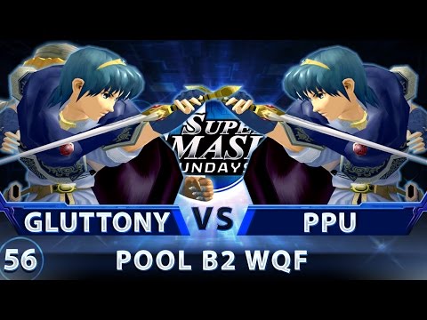 SSS 56 - Gluttony (Sheik/Marth) vs. CLG.PewPewU (Marth) - SSBM Pool B2 WQF - Smash Melee