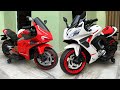 RC R9 Bike Vs RC Ducati V4 Bike Unboxing Testing Ride On Super Bike Shamshad Maker
