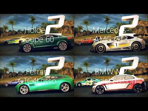 Asphalt 8 Comparison - M2SE VS AMG GT3 VS Holden VS Lusso (B King, Race)