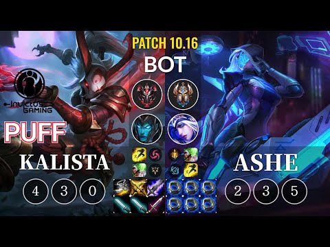 IG Puff Kalista vs Ashe Bot - KR Patch 10.16