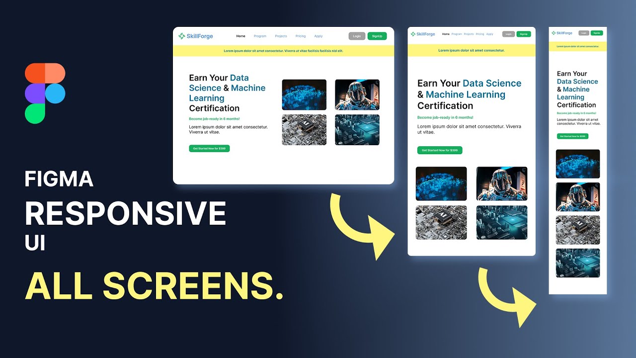 Responsive UI Design in Figma | Desktop, Tablet & Mobile (Step-by-Step)