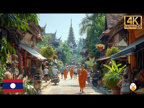 Vientiane, Laos🇱🇦 Mysterious Capital of a Communist-Buddhist Country (4K UHD)