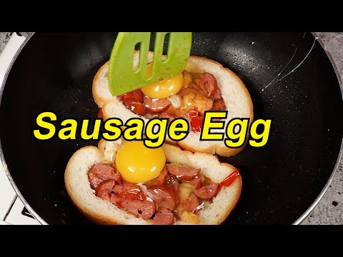 Egg in a hole and sausage