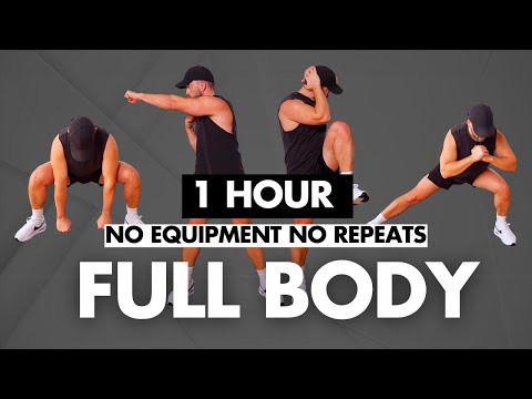 1 Hour Full Body Workout at Home – No Repeat Strength & Cardio Burn