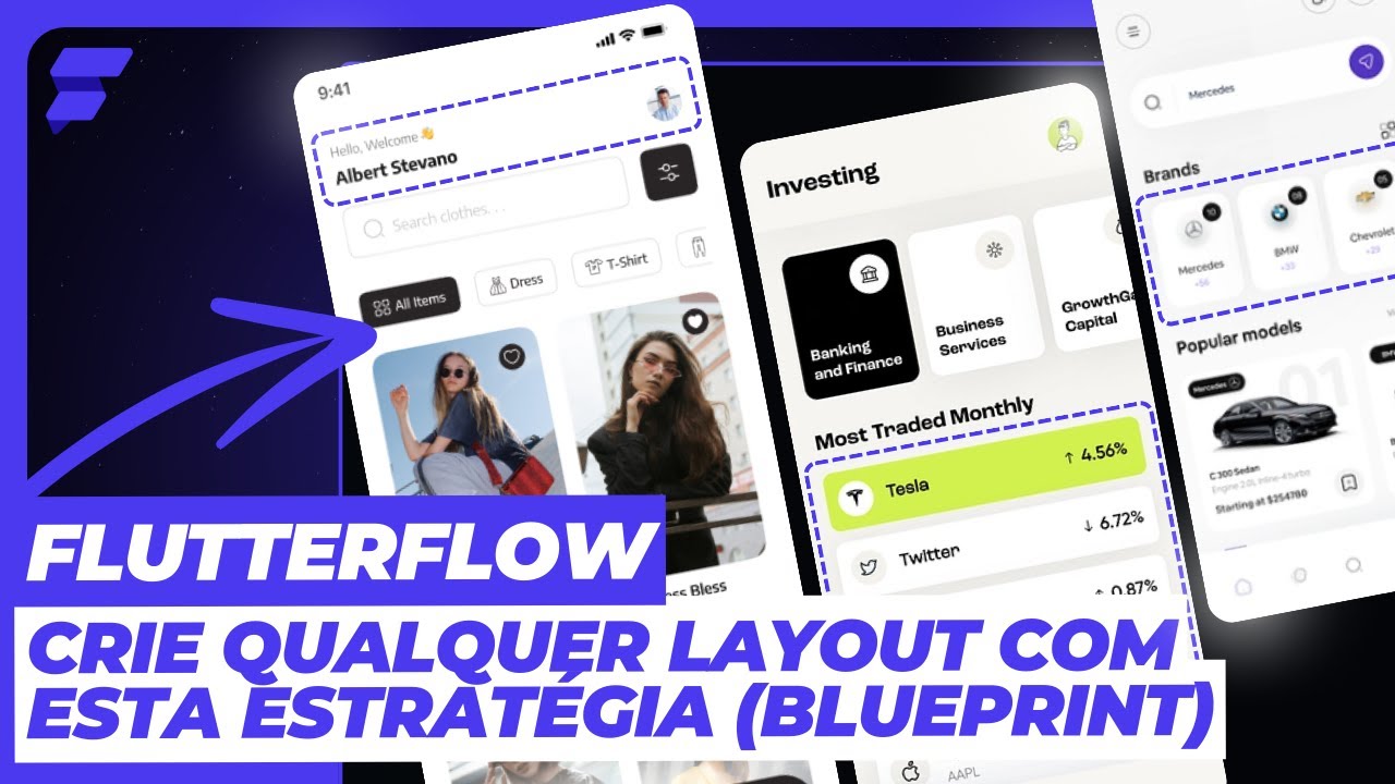 Crie QUALQUER Layout no FLUTTERFLOW com a ESTRATÉGIA de Blueprint