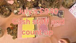 July's £940 cash stuff and count up #budgeting #cashstuffing #howtobudget ##howtosavemoney 