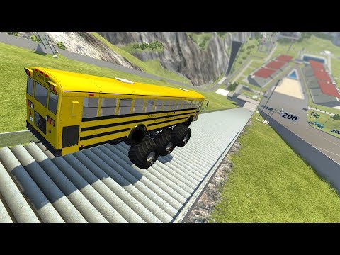 Stair Jumps Down Crashes - BeamNG drive