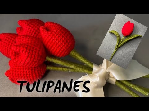 Tulipanes a crochet para principiantes paso a paso / tulipanes paso a paso