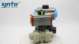 Pneumatic plastic ball valve