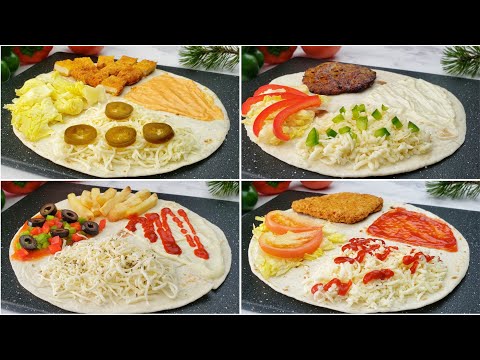 4 Trending Wrap Hack Ideas | Tiktok Tortilla Wrap | Tiktok Tortilla Hack | Viral Tiktok Wrap Hack