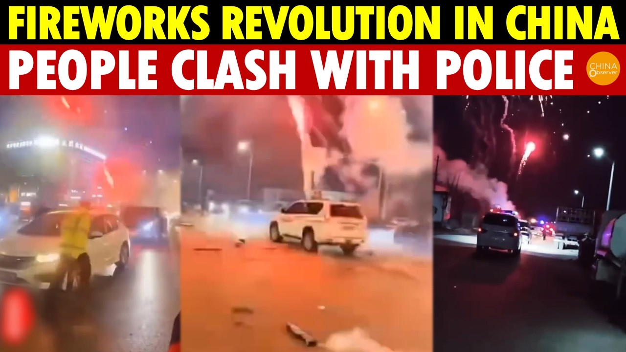 Fireworks Revolution in China! On New Year's Eve, Citizens Defy CCP Ban,Battle Police With Fireworks