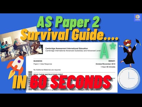 AS Business Paper 2 (9609) 60 second Survival Guide - CAIE Updated 2021