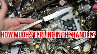 How much sterling silver in a weighted knife from the thrift store