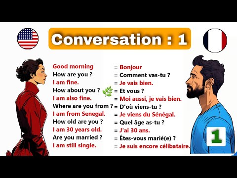 Conversation anglais-français / Anglais facile | partie 1 | ✪✪easy sentences to learn french 🌿