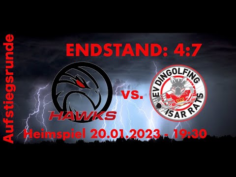 Heimspiel: ESC Hassfurt HAWKS vs. EV Dingolfing - Meisterrunde 22/23 - Endstand 4:7 - 20.01.23