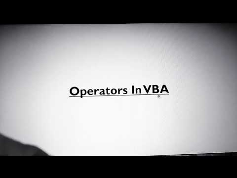 Operators in Excel with VBA (Series-10)