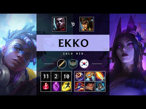 Ekko Mid vs Cassiopeia: Triple Kill, Unstoppable - KR Challenger Patch 14.16