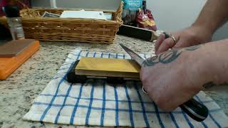 Sharpening my AirBnB's Knife, making knives better again! - Shapton Kuromaku 1000 grit
