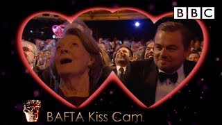 Leonardo DiCaprio and Dame Maggie Smith on Kiss Cam - The British Academy Film Awards 2016 - BBC One