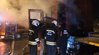 Seydişehir Marangozlar Kavşağında Tır Yangını