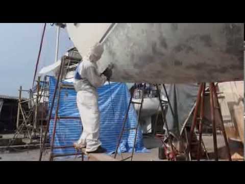 Grinding GRP Hull For Osmosis Preparation And Removal of Portlights