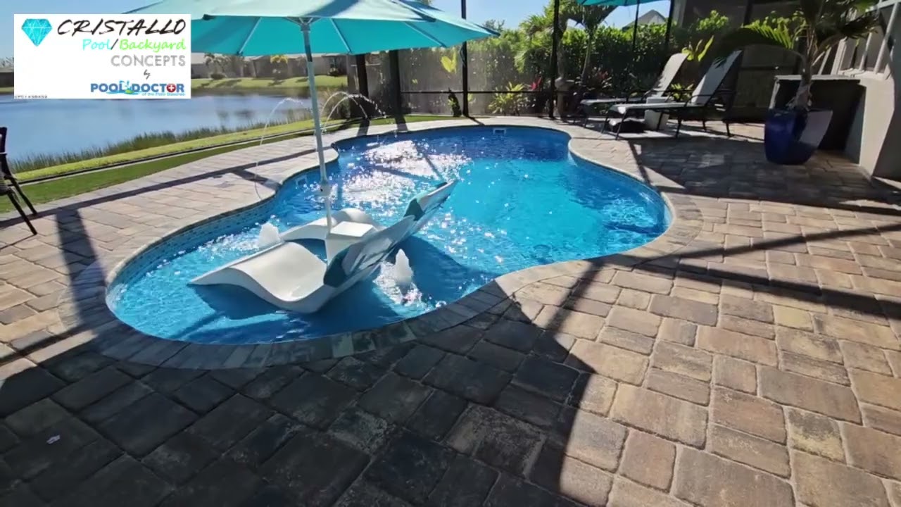 San Juan Fiberglass Huntington Beach Pool, Blue Lagoon Color in Port St Lucie Florida.