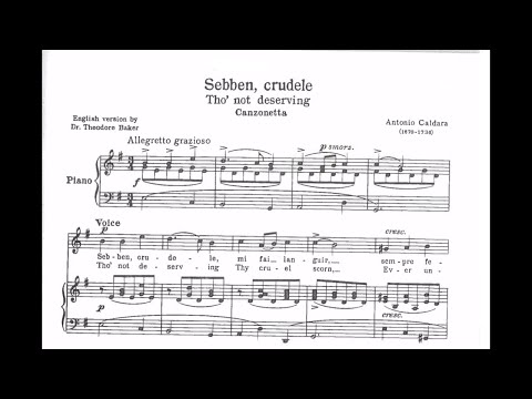 Sebben, crudele (A. Caldara ) - E Minor Piano Accompaniment - Karaoke