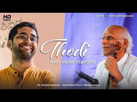 Abhishek Raghuram with violin maestro Sri V V Subrahmanyam