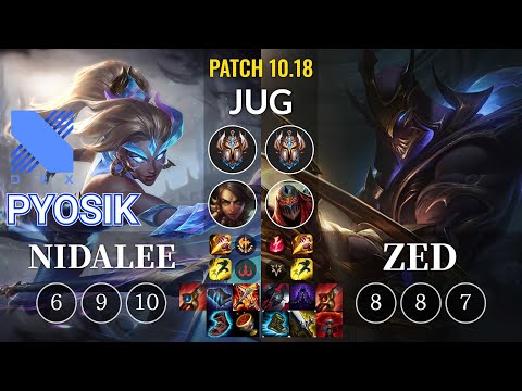 DRX Pyosik Nidalee vs Zed Jungle - KR Patch 10.18
