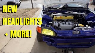 MOUNTING NEW WHEELS + NEW HEADLIGHTS!-Mark's K20 EG CIVIC -  HSG EP. 6-5
