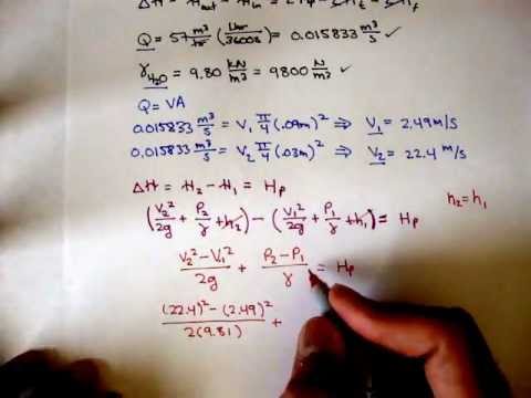 Power and Energy: Example 1: Part 2 [Fluid Mechanics #33]