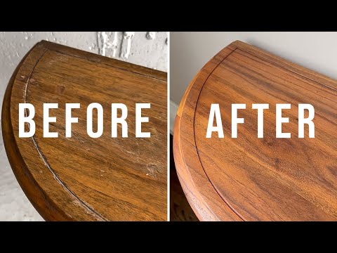 RESTORATION of a Vintage Walnut Side Table (Refinishing Walnut Furniture)
