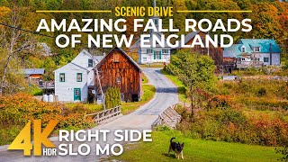 Amazing Scenic Autumn Drive in New England | Stunning New Hampshire Fall Foliage in SloMo/Right Side