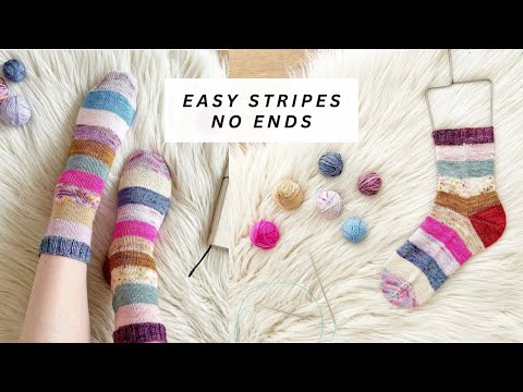 Sock Knitting: Easy Colour Changes with the Clasped Weft Join (No Ends!)