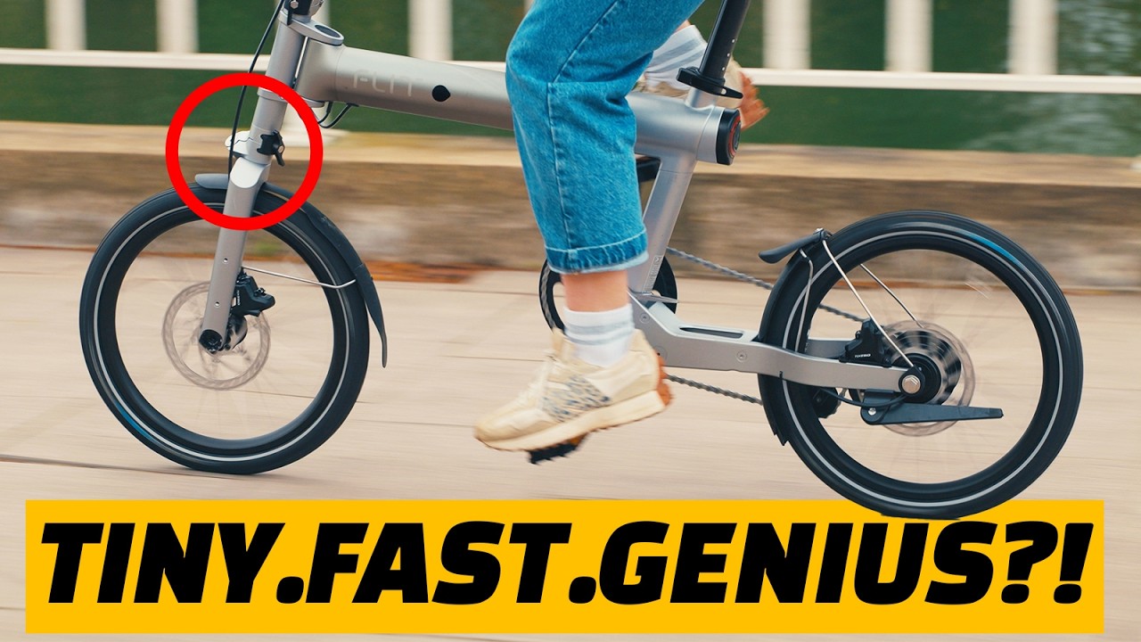 FLIT M2 folding electric bike being ridden through Cambridge streets during the Everything Electric TECH review