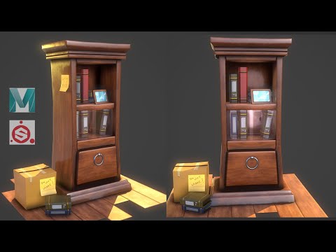 Autodesk Maya 2020, Substance Painter - Stylized Book Shelf