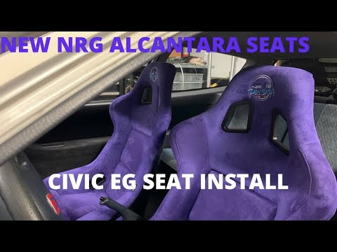 Civic Eg gets new ALCANTARA NRG SEATS!!!!!