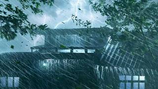 Ultimate Storm Sounds to Sleep Instantly | Strong Rainstorm & Mighty Thunder with Wind at Night