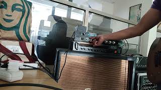 Video thumbnail for Harley Benton gpa400 solid state guitar power amp with Rocktron Voodu Valve online guitar preamp by aryo aditomo
