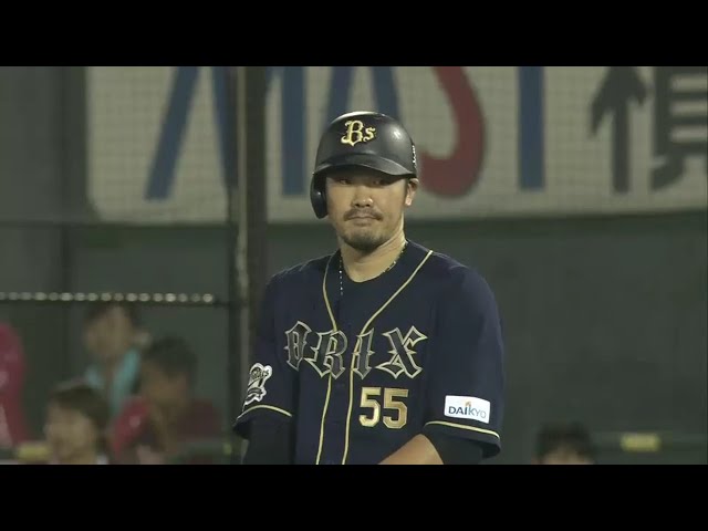 【7回表】バファローズ・T-岡田 外角の直球を逆方向へはじき返すタイムリー!! 2016/8/3 E-Bs