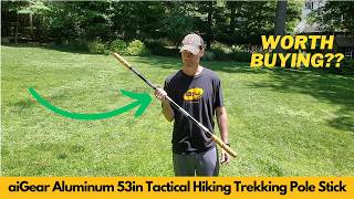 aiGear Aluminum 53in Tactical Hiking Trekking Pole Black Myth Wukong Staff Unboxing & Review