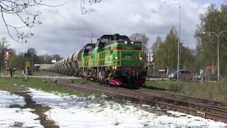 preview picture of video 'Green Cargo Td diesel engines with ore train in Gimo, Sweden'