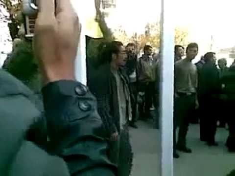 Now jailed Iranian students Mahdie Golroo and Majid Dari protest at Tehran Univ. - Nov. 2008