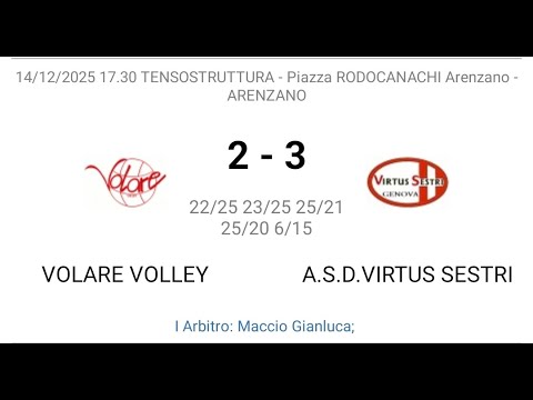 Seconda Divisione 2025/26 : Volare Volley vs  Virtus Volley Sestri