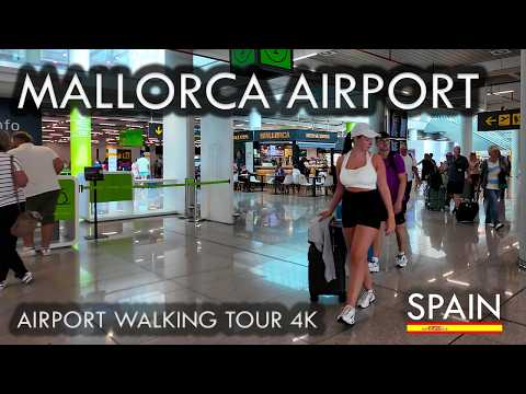 DEPARTURES AREA 4K ✈️ | Palma de Mallorca Airport Walking Tour