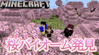 めちゃくちゃ綺麗で感動！桜バイオーム発見！【Minecraft】【マイクラ】【いえクラ】【家族実況】