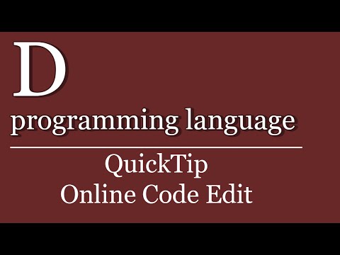QuickTip #196 - D programming language Tip: Online Code Edit