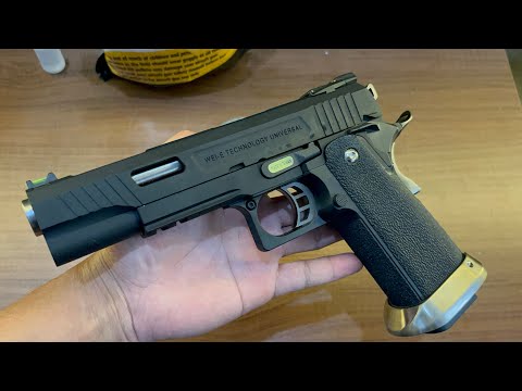 WE Airsoft 2011 Hi Capa T-Rex GBB unboxing and testing